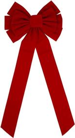 img 2 attached to 🎀 Iconikal 6-Pack of Elegant Red Velvet Bows - 10-Loop, 11.5 x 26-Inch Size