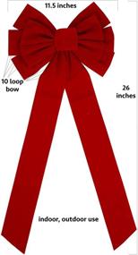 img 1 attached to 🎀 Iconikal 6-Pack of Elegant Red Velvet Bows - 10-Loop, 11.5 x 26-Inch Size