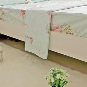 img 1 attached to 🌿 Shabby Green Floral Twin XL Cotton Bed Sheet Set by FADFAY - 4-Piece Twin Extra Long Size Sheets