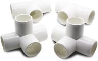 4-pack 1 inch pvc elbow fittings - 1camo 4-way tee pvc connectors, sch 40, white - ideal for heavy duty furniture construction with 1 inch pvc pipe logo