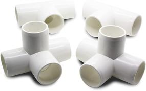 img 4 attached to 4-Pack 1 Inch PVC Elbow Fittings - 1CAMO 4-Way Tee PVC Connectors, SCH 40, White - Ideal for Heavy Duty Furniture Construction with 1 Inch PVC Pipe