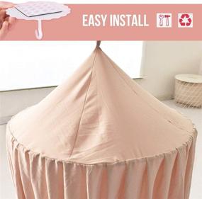 img 1 attached to 🏰 Kertnic Decor Canopy for Kids Bed - Enhance Your Princess's Room with Dreamy Pink Castle Canopy, Mosquito Net, & Reading Nook