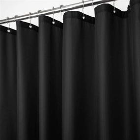 img 1 attached to 🚿 Black Vinyl Shower Liner Curtain with Metal Grommets: Water Resistant & Stylish Solution