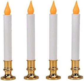 img 3 attached to Sylvania NOMA/INLITEN-IMPORT V24329: 4 Pack 9-Inch Battery Operated Flickering LED Candle in Orange- A Perfect Ambience Enhancer