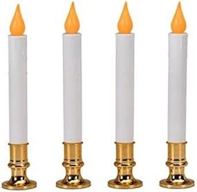 img 1 attached to Sylvania NOMA/INLITEN-IMPORT V24329: 4 Pack 9-Inch Battery Operated Flickering LED Candle in Orange- A Perfect Ambience Enhancer