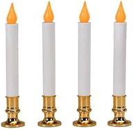 sylvania noma/inliten-import v24329: 4 pack 9-inch battery operated flickering led candle in orange- a perfect ambience enhancer логотип