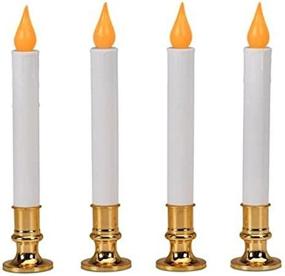 img 4 attached to Sylvania NOMA/INLITEN-IMPORT V24329: 4 Pack 9-Inch Battery Operated Flickering LED Candle in Orange- A Perfect Ambience Enhancer