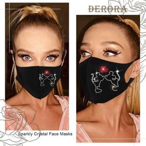 img 3 attached to Salliy Crystal Face Masks - Sparkly Diamond Masquerade Mesh Mask 💎 for Halloween Costumes, Night Club Parties - Mouth Jewelry for Women and Girls