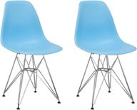 🪑 set of 2 blue mid century modern paris tower side chair dining chairs - perfect for dining room, living room, or kitchen логотип