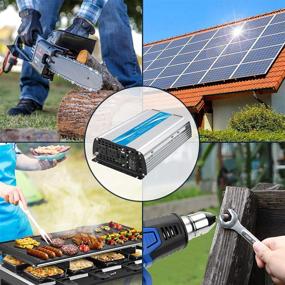 img 2 attached to High-Performance 1200W Power Inverter 12V DC to 110V 120V AC with 20A Solar Charge Controller, Remote Control, Dual AC Outlets & USB Port - Ideal for RVs, Trucks, and Solar Systems