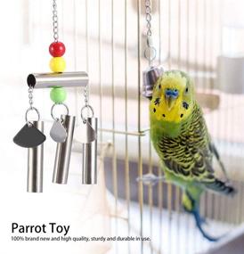 img 1 attached to 🐦 HEEPDD Stainless Steel Bell Parrot Toy: High-Quality Swing Stand Decoration for Small Birds Like Parakeets, Cockatiels, Conures, Macaws, and Love Birds