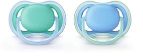 img 4 attached to Philips Avent Ultra Air Pacifier SCF244/22 - 6-18 Months, Blue/Green, 2-Pack