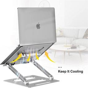 img 1 attached to 💻 Xuenair Adjustable Laptop Stand: Ergonomic Holder for MacBook Pro/Air and Dell XPS Laptops up to 17 Inches - Foldable & Portable Silver Stand with Phone Holder