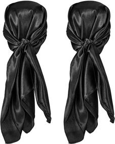 img 4 attached to Piece Scarf Sleeping Wrapping Satin Women's Accessories for Scarves & Wraps