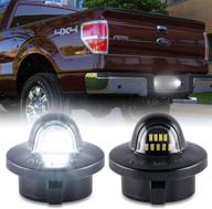 🚗 gempro license plate light assembly led tag lamp replacement for ford f150 f250 f350 f450 f550 superduty bronco excursion ranger expedition explorer rear plate lights, 6000k white, 2pcs (black): enhanced illumination for your ford vehicle's license plate logo