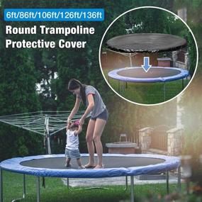 img 2 attached to ⛱️ Weatherproof Trampoline Cover for 6/8/10/12/13 Inch Round Trampolines - Rainproof, UV Resistant, Wear-Resistant Trampoline Protective Cover