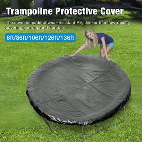 img 1 attached to ⛱️ Weatherproof Trampoline Cover for 6/8/10/12/13 Inch Round Trampolines - Rainproof, UV Resistant, Wear-Resistant Trampoline Protective Cover