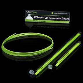 img 1 attached to 🟩 ShopStraw SS-51050 Starter Kit Aerosol Can Replacement Straws, Neon Green, 22-Count: 5"/10"/50