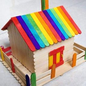 img 1 attached to 🌈 Яркие деревянные ремесленные палочки 4,5" - Экологичная упаковка 100 шт. с Eco Craft Stix