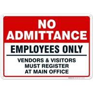 admittance employees aluminum printed resistant logo