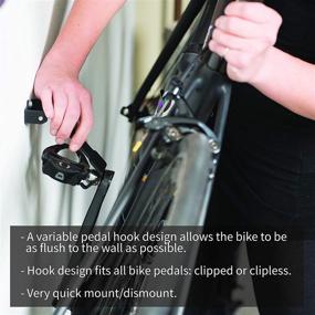 img 2 attached to Bike Wall Mount Holder - Horizontal Bicycle Storage Hanger with Adjustable Swivel Arm for Pedal Mounting - Heavy Duty Steel Tray, Ideal for Mountain, Road Cycles - Perfect for Garage, Home, Outdoors