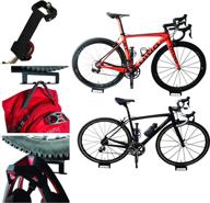 bike wall mount holder - horizontal bicycle storage hanger with adjustable swivel arm for pedal mounting - heavy duty steel tray, ideal for mountain, road cycles - perfect for garage, home, outdoors logo