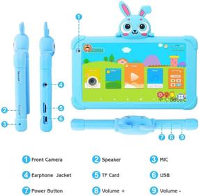 img 3 attached to 📱 Детский планшет Android: 7-дюймовый WiFi планшет для малышей с 32 ГБ памяти, четырехъядерным процессором, Bluetooth камерой | Netflix, YouTube, родительский контроль | 4000 мАч батарея | Подходит для мальчиков и девочек (синий)