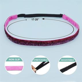 img 1 attached to 🎀 FROG SAC 6 Sparkly Glitter Elastic Headbands: Stylish and Secure Hair Accessories for Girls, Teens, and Kids!