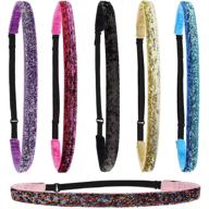 🎀 frog sac 6 sparkly glitter elastic headbands: stylish and secure hair accessories for girls, teens, and kids! logo