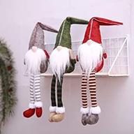 🎅 hot bear 3pcs christmas decoration: cute sitting long-legged elf for festive new year dinner & home party décor logo