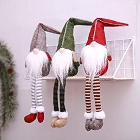 img 4 attached to 🎅 Hot Bear 3pcs Christmas Decoration: Cute Sitting Long-Legged Elf for Festive New Year Dinner & Home Party Décor