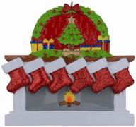 🎄 maxora personalized family of 6 christmas ornaments for fireplace stockings логотип