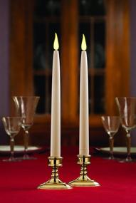 img 2 attached to 🕯️ Xodus Innovations FPC1462 Battery Operated Flameless Taper Candle Kit: Brass Bases, 12-Inch, Ivory, Set of 2 - White - Buy Now!