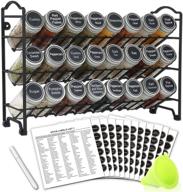 🌶️ swommoly spice rack organizer: 24 empty round spice jars, 396 labels, chalk marker, funnel - complete set for countertop, cabinet, or wall mount logo