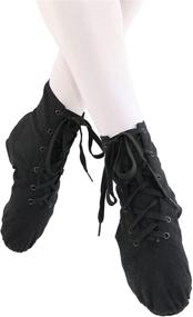 img 1 attached to 👢 Danzcue Women's Jazz Boot Shoes with Canvas and Lace-up Design
