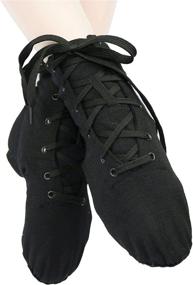 img 3 attached to 👢 Danzcue Women's Jazz Boot Shoes with Canvas and Lace-up Design