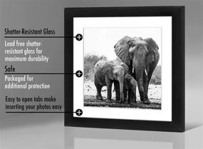 img 1 attached to Black 11x11 Picture Frame by Americanflat - Fits 8x8 With Mat and 11x11 Without Mat - Composite Wood Frame with Shatter Resistant Glass - Horizontal and Vertical Formats for Wall Display