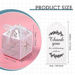 img 3 attached to 🎉 50 Laser Cut White Baptism Favor Boxes with Ribbons and Cross Design - Includes THANK YOU Kraft Tags for Baby Shower, Christening Favors, First Birthday Party, Wedding Decor