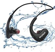 ipx8 waterproof 8gb mp3 player bluetooth swimming headphones with noise cancelling mic - waterproof headphones for swimming, diving, running, cycling, gym, workout logo