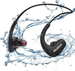 img 4 attached to IPX8 Waterproof 8GB MP3 Player Bluetooth Swimming Headphones with Noise Cancelling Mic - Waterproof Headphones for Swimming, Diving, Running, Cycling, Gym, Workout