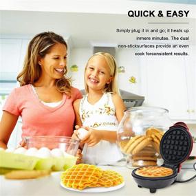 img 3 attached to 🧇 Waffle Maker - Home Automatic Waffle Maker Ideal for Waffle Panini Potato Pie Breakfast Crepes Maker, 4 Inch Non-Stick Surface