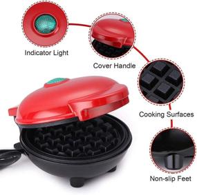 img 2 attached to 🧇 Waffle Maker - Home Automatic Waffle Maker Ideal for Waffle Panini Potato Pie Breakfast Crepes Maker, 4 Inch Non-Stick Surface