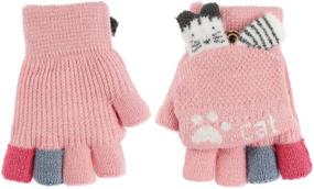img 3 attached to Convertible Fingerless Toddler Christmas Accessories for Girls - Ideal for Texting