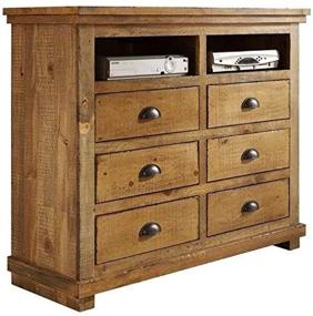 img 4 attached to Отличающийся истертый сосна: Progressive Furniture Willow - Секция для мультимедиа