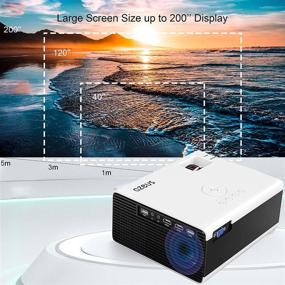 img 2 attached to 🎥 AZEUS Pro True 6000L 200'' Large Screen Video Projector for Family Home Theater, 2 USB Ports, 2 HDMI Ports Movie Projector for VGA, USB, Laptop, Smart Phone, TV Stick