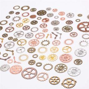 img 3 attached to 🔩 Detailed 200 Gram Antique Steampunk Gear Set - Perfect for Crafting and Jewelry Making