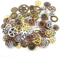 🔩 detailed 200 gram antique steampunk gear set - perfect for crafting and jewelry making logo