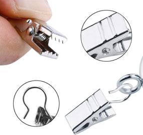 img 2 attached to 120 Pack Heavy-Duty Silver Metal Curtain Clips for Curtain Photos Home Party Decoration Art Craft Display - Hook Clip Set