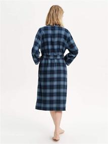 img 2 attached to 👘 Cozy up in Style with SIORO Womens Flannel Robes - Comfy Cotton Plaid Bathrobe with Shawl Collar Loungewear