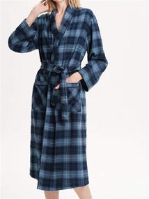 img 3 attached to 👘 Cozy up in Style with SIORO Womens Flannel Robes - Comfy Cotton Plaid Bathrobe with Shawl Collar Loungewear